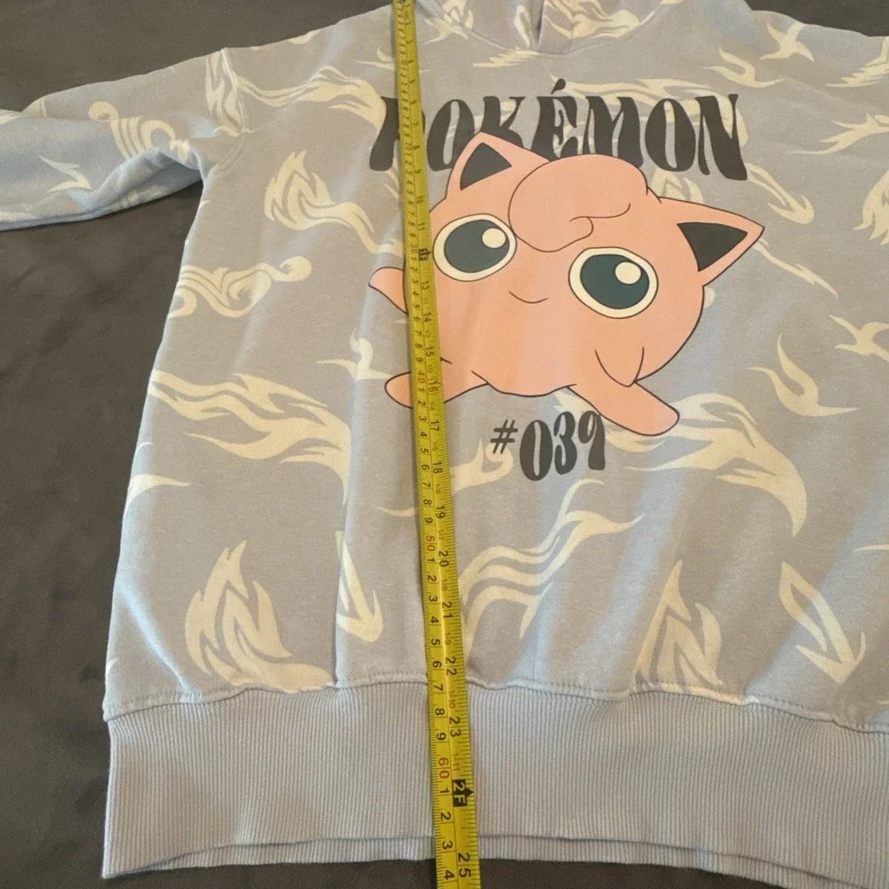H&M Pokémon Jigglypuff Printed Oversized Light Blue Hoodie Kids Size 12/14 Rare